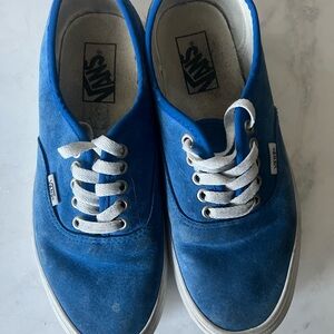 Vans Royal Blue Canvas Shoes with White Accents